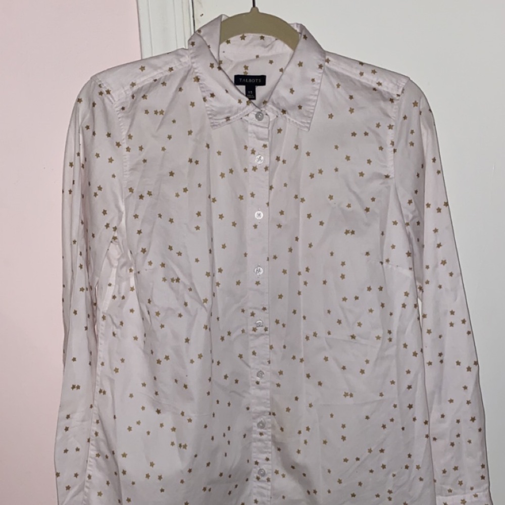 White star patterned button up shirt